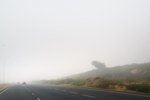 Утренний туман на въезде в Ашкелон